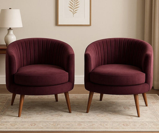 Velvet Barrel Accent Chair