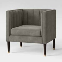 Modern Velvet Box Accent Chair