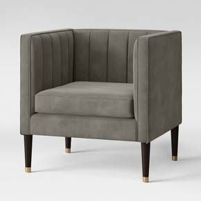 Modern Velvet Box Accent Chair