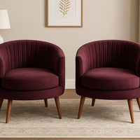 Velvet Barrel Accent Chair