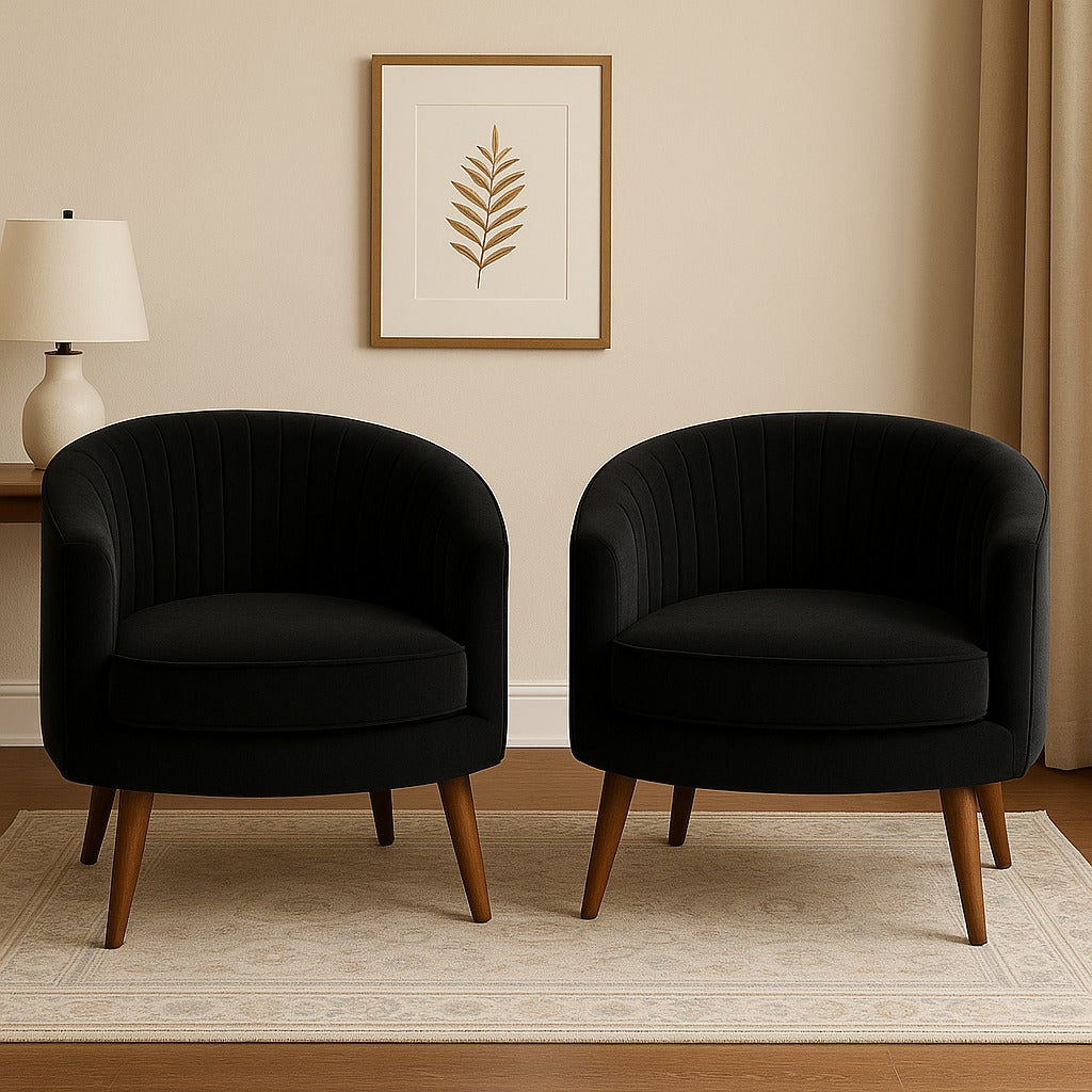 Velvet Barrel Accent Chair