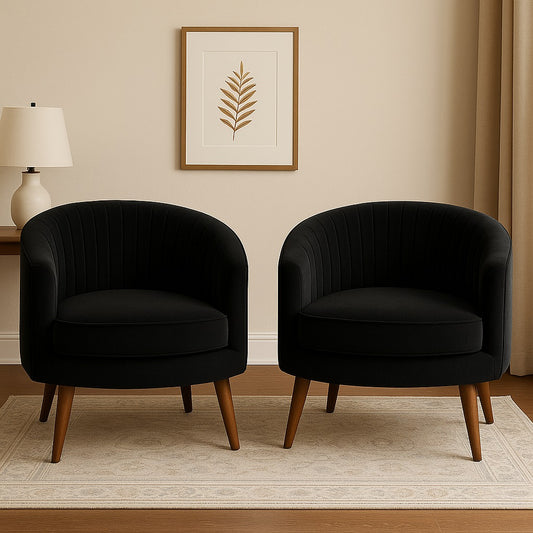 Velvet Barrel Accent Chair